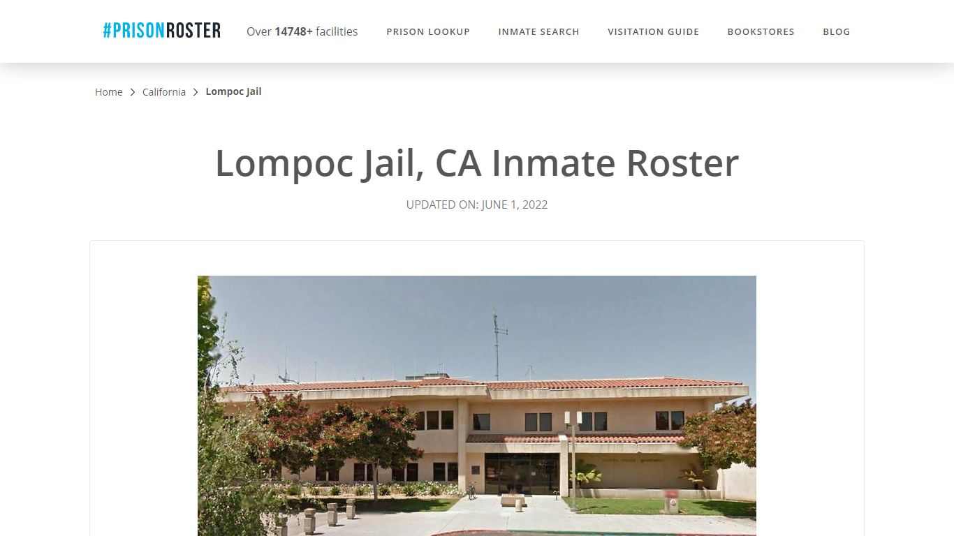 Lompoc Jail, CA Inmate Roster - Nationwide Inmate Search
