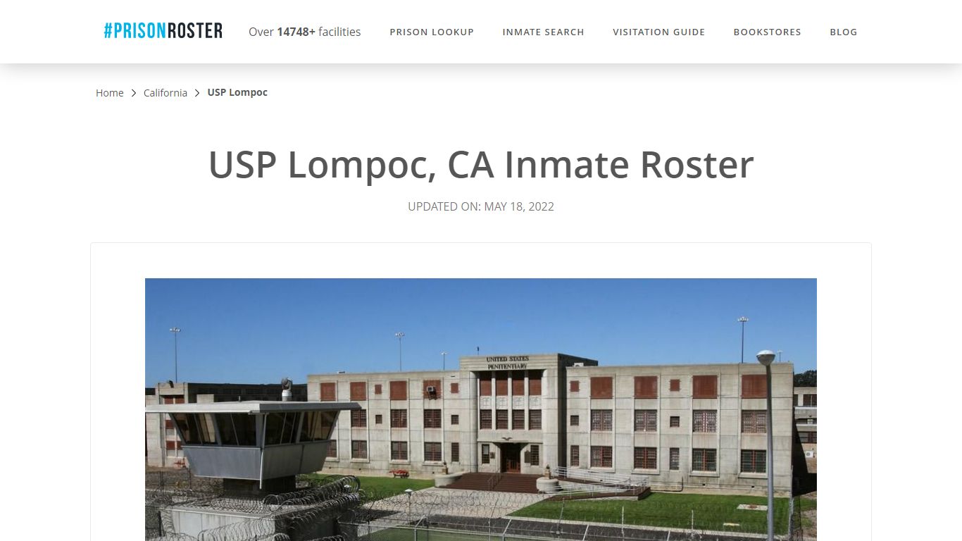 USP Lompoc, CA Inmate Roster - Nationwide Inmate Search